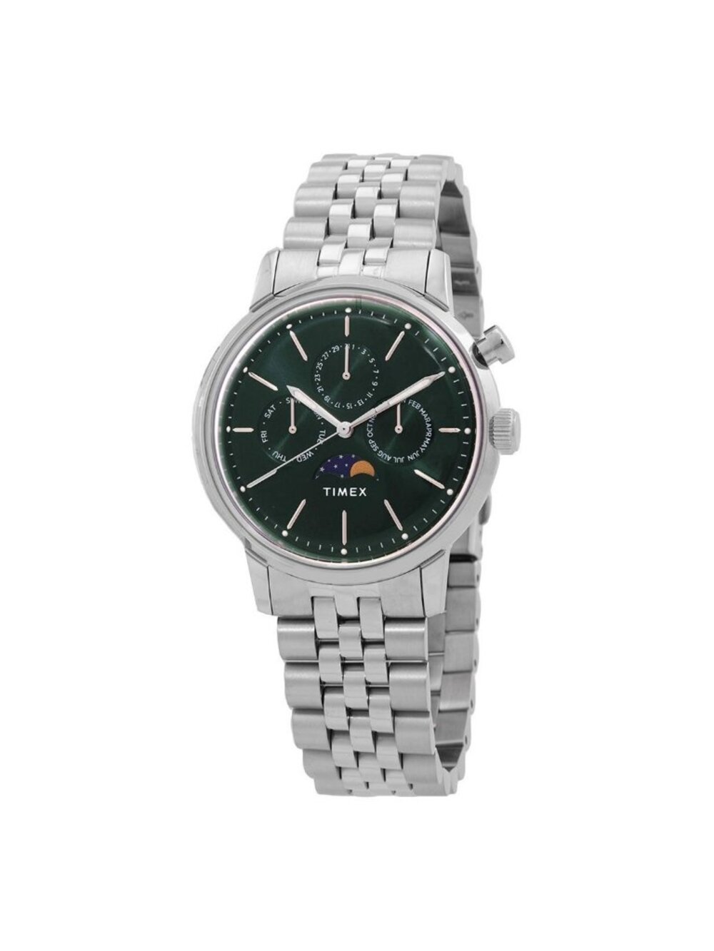 NWT Timex Marlin Moonphase Quartz Green Dial Watch